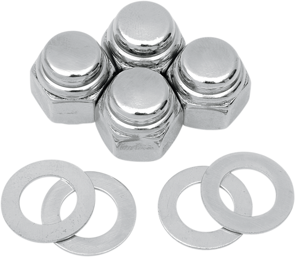 Chrome Cap Nut Kit Silver, 1, nordicamoto.ro