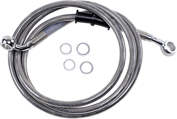 Extended Length Stainless Steel Brake Line Kit Silver, Clear-coated Oversize [+152 mm (6'')], 1, nordicamoto.ro