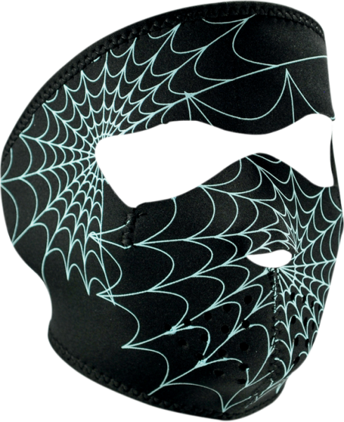 Face Mask Spiderweb Glow Black, Green, 1, nordicamoto.ro
