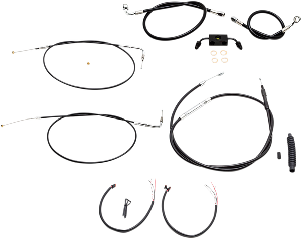 Complete Black Vinyl Braided Handlebar Cable/brake Line Kit Black, 1, nordicamoto.ro