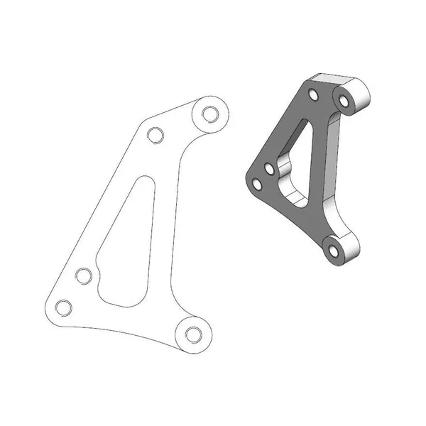 OEM féknyereg-rögzítő konzol, ezüst színű, 1, nordicamoto.ro