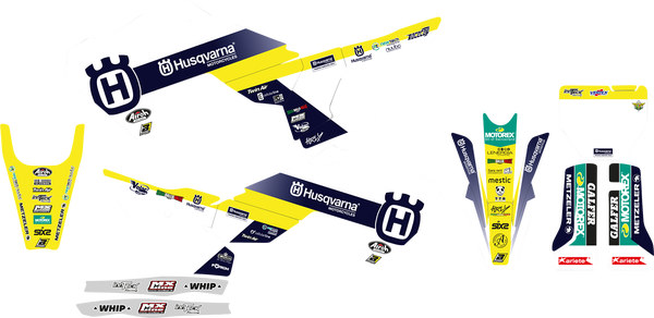 Trophy Graphic Kit With Seat Cover Yellow, White, Blue, 1, nordicamoto.ro