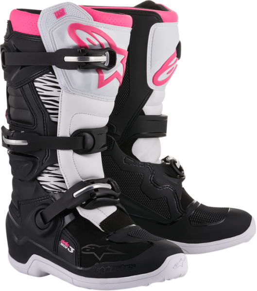 Alpinestar Stella Tech 3 női csizma, fekete-fehér-rózsaszín, 38,5-es méret, 11, nordicamoto.ro
