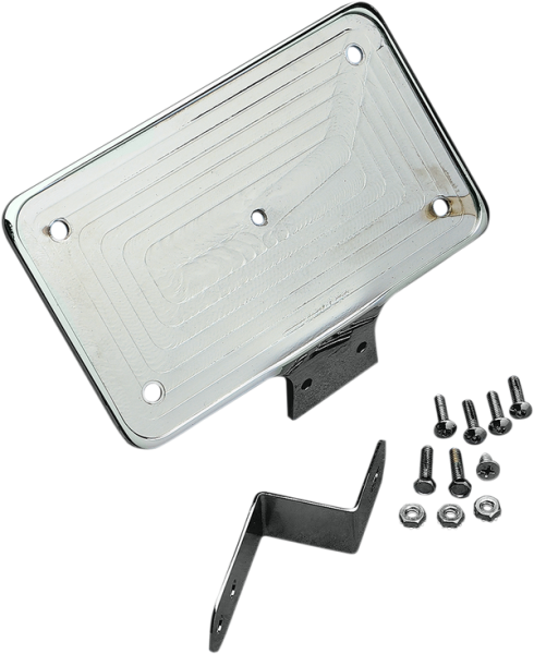 Laydown License Plate Mount Chrome, 1, nordicamoto.ro