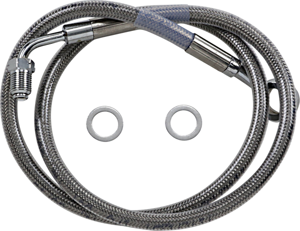 Extended Length Stainless Steel Brake Line Silver, Clear-coated Oversize [+254 mm (10'')], 1, nordicamoto.ro