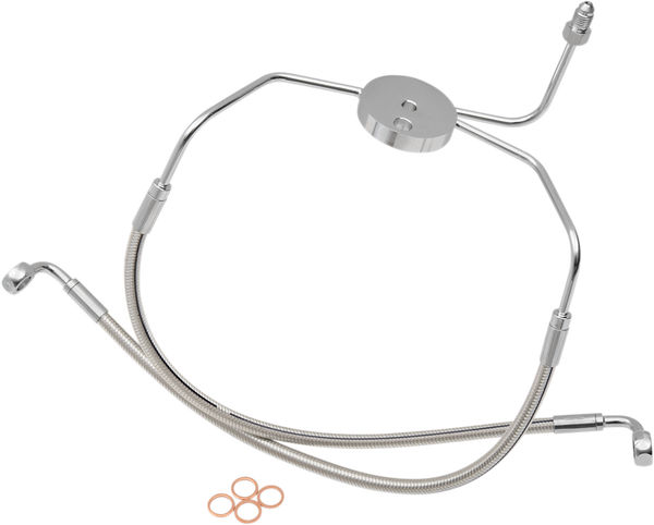 Designer Series Dot Front Lower Brake Line Kit Silver, Polished, 1, nordicamoto.ro