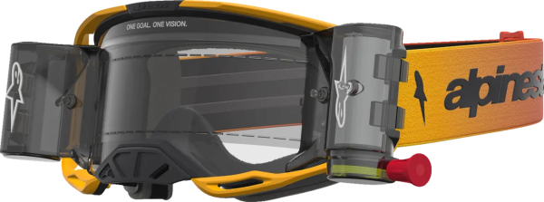 Alpinestars Vision 8 Amber Roll-Off védőszemüveg – Sárga/Piros/Fekete/Átlátszó lencse, 1, nordicamoto.ro