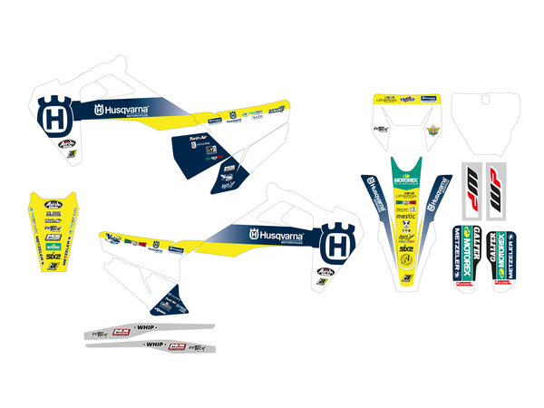 Trophy Graphic Kit With Seat Cover Yellow, White, Blue, 1, nordicamoto.ro