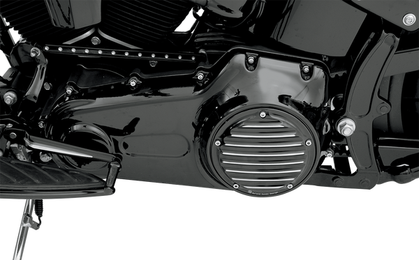 Nostalgia Derby Cover Black, Chrome, Polished, Anodized, Contrast Cut, 2, nordicamoto.ro