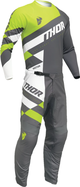 Tricou Thor Sector Checker Gray/Green 3XL, 3, nordicamoto.ro