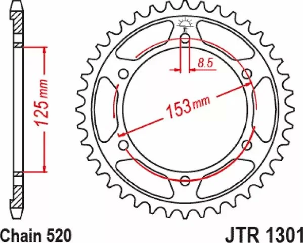 JT SPROCKETS hátsó lánckerék, 1, nordicamoto.ro
