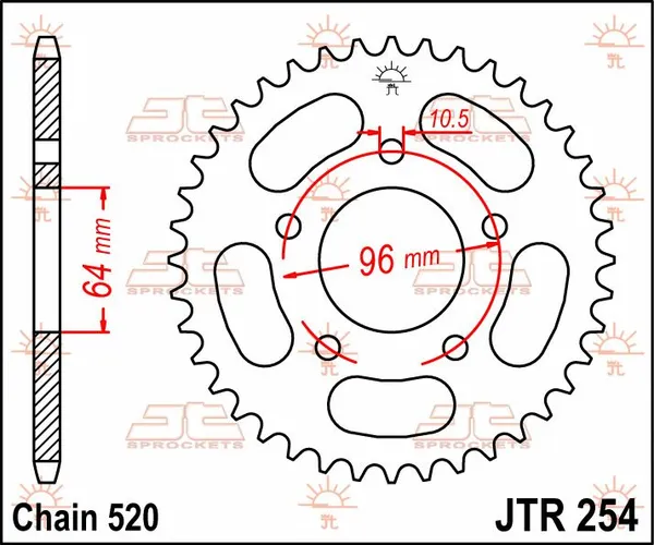 JT SPROCKETS hátsó lánckerék, természetes színű, 2, nordicamoto.ro