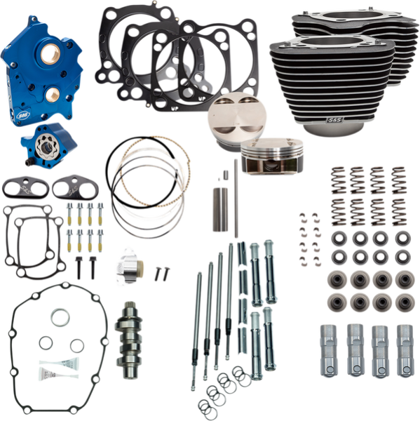 124(r) Power Package Engine Performance Kit Highlighted Fins, Wrinkle Black, 2, nordicamoto.ro