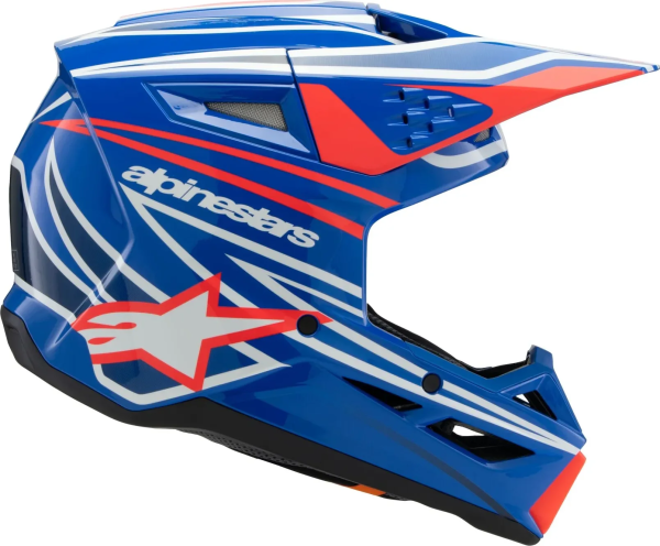 Alpinestars Youth S-m3 Wurx gyermek sisak, fekete/kék/piros/fehér, S méret, 2, nordicamoto.ro