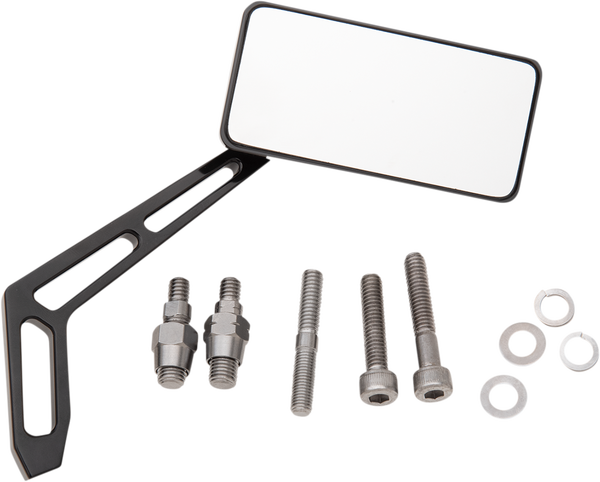Billet Aluminum Mirrors With Clear Glass Black, 1, nordicamoto.ro