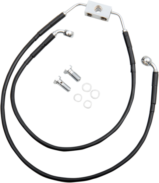Extended Length Black Vinyl Brake Line Kit Black Oversize [+203 mm (8'')], 1, nordicamoto.ro