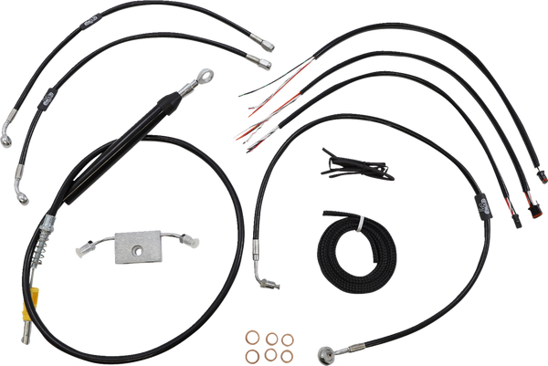 Complete Black Vinyl Braided Handlebar Cable/brake Line Kit Black, 1, nordicamoto.ro