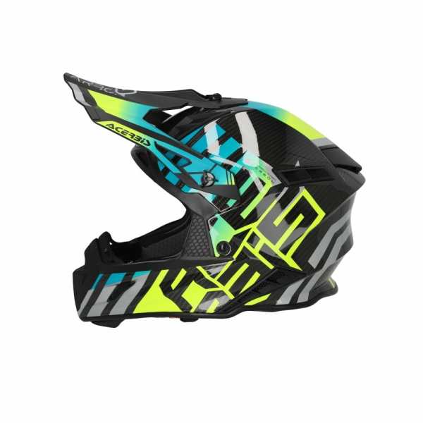 Acerbis Steel Carbon 22.06 sisak, világoskék/fluo sárga, 6, nordicamoto.ro