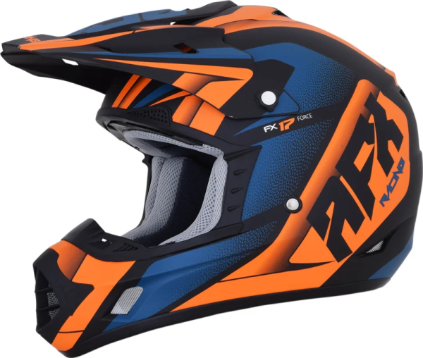 Fx-17 Force Offroad Helmet Matte Black/orange/blue X-large Blue, Multi, Orange XL, 1, nordicamoto.ro