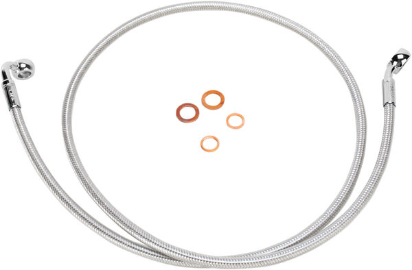 E-z Align Dot Braided Single Disc Front Brake Line Silver, Polished, 1, nordicamoto.ro