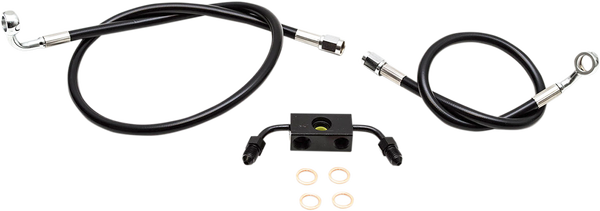 Black Braided Brake Line Kit Black 30, 1, nordicamoto.ro