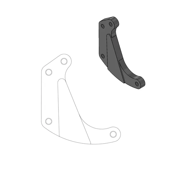 Supermoto versenyrotor-adapter tartó, fekete, 1, nordicamoto.ro