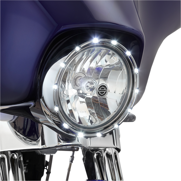 Led (r)fire Ring(r) For 7(r) Factory Headlights Chrome, 1, nordicamoto.ro
