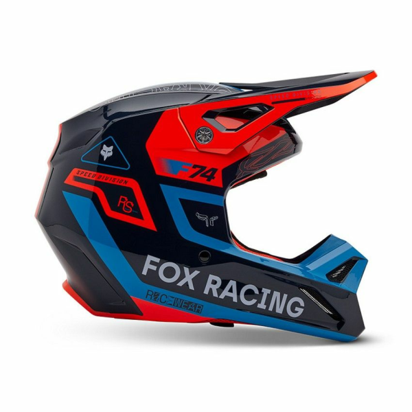 FOX V1 Race Spec gyermek sisak, fekete/kék/narancssárga, 6, nordicamoto.ro