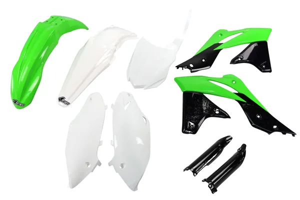 Teljes karosszériakészlet Kawasaki modellekhez – fehér, zöld, fekete, 1, nordicamoto.ro