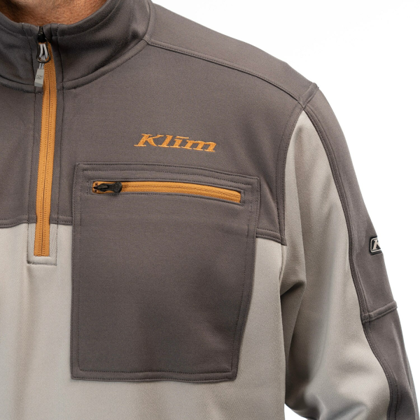 Pulover Klim Glacier 1/4 Zip Mid Layer Dark Olive - Black, 2, nordicamoto.ro