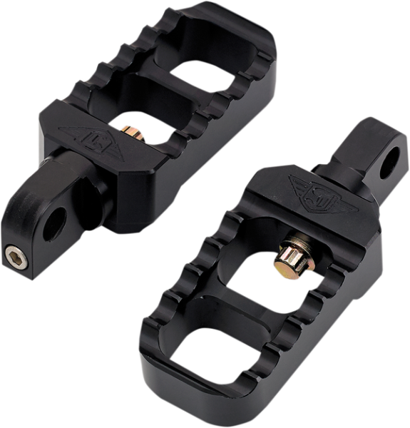 Adjustable Serrated Billet Footpegs Black Stubby, 2, nordicamoto.ro