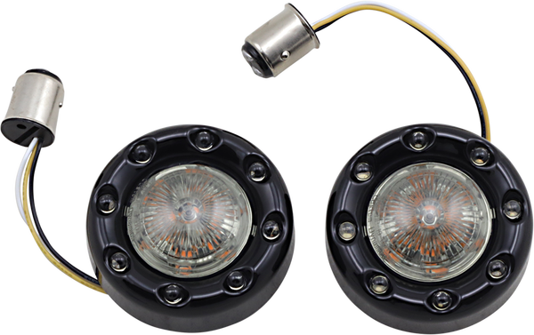 Probeam® Bullet Ringz 1157 Front Turn Signals Gloss, Black, 1, nordicamoto.ro