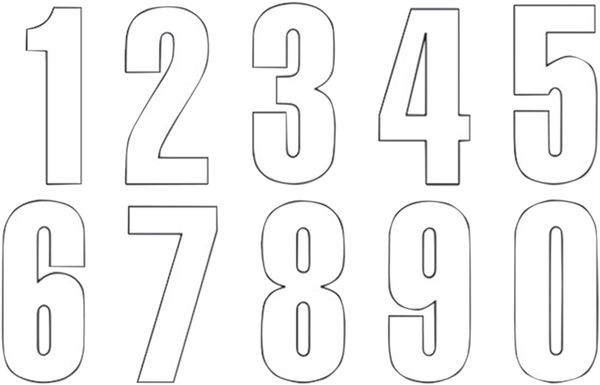 Three Series Numbers White, 3, nordicamoto.ro