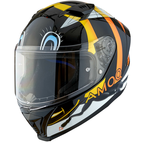 AMOQ FI100 Bee sisak, fényes fekete, JNR, YM, 4, nordicamoto.ro