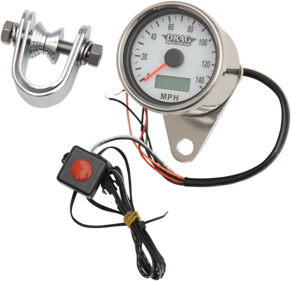 Programmable Mini Electronic Speedometer With Odometer/tripmeter White, 1, nordicamoto.ro