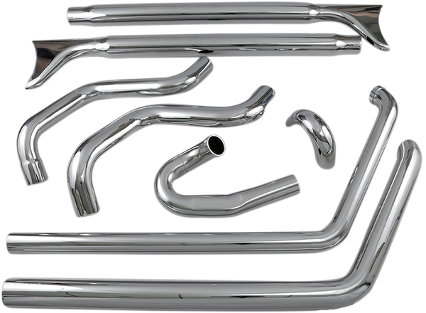 Fishtail True Dual Exhaust System Chrome, 1, nordicamoto.ro