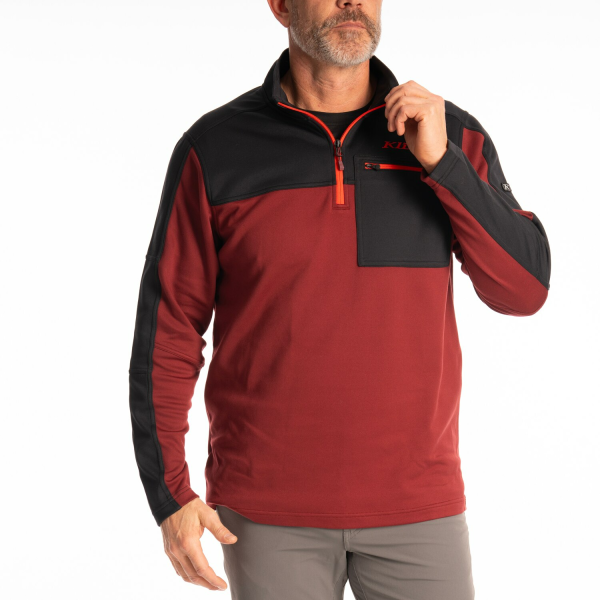 Pulover Klim Glacier 1/4 Zip Mid Layer Dark Olive - Black, 23, nordicamoto.ro
