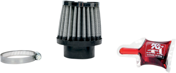 Universal Round Tapered Type Clamp-on Air Filter Black, Silver, 1, nordicamoto.ro