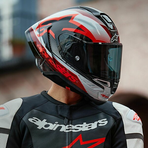ALPINESTARS SUPERTECH R10 CARBON TEAM teljes arcú sport sisak, fekete/piros/fehér, M-es méret, 3, nordicamoto.ro