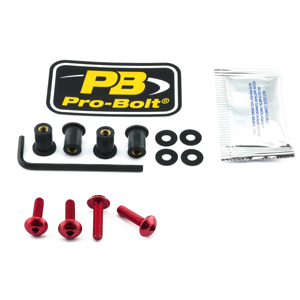 Screen Bolt Aluminium Red, 1, nordicamoto.ro