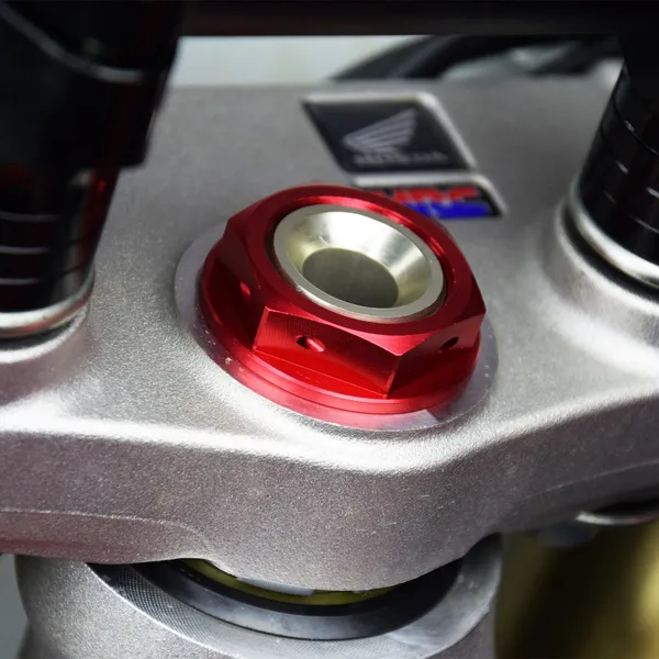 Steering Nut Red, 2, nordicamoto.ro