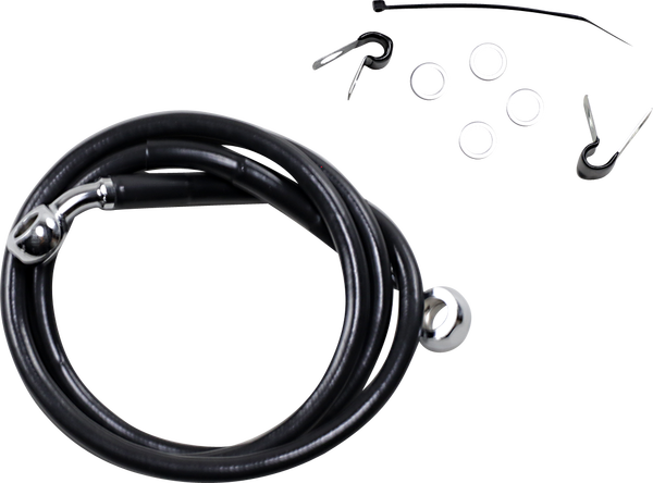 Extended Length Black Vinyl Brake Line Kit Black Oversize [+51 mm (2'')], 1, nordicamoto.ro