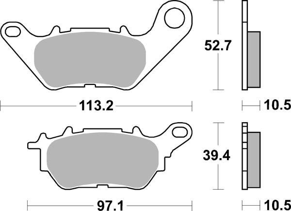 Hf Street Ceramic Organic Brake Pads, 1, nordicamoto.ro