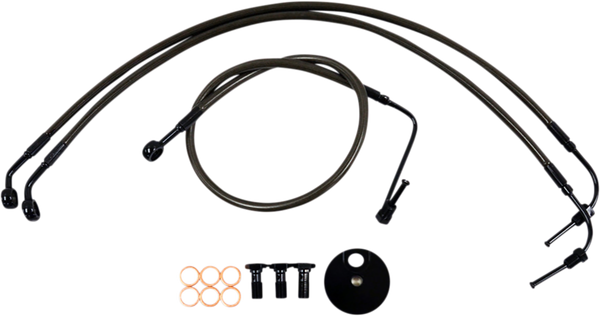 Midnight Braided Brake Line Kit Black, Midnight 30, 1, nordicamoto.ro