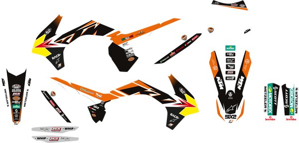 Trophy Graphic Kit With Seat Cover Yellow, Orange, Black, 4, nordicamoto.ro
