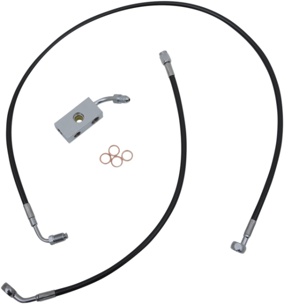 Black Braided Brake Line Kit Black 46 cm - 51 cm (18'' - 20''), 1, nordicamoto.ro