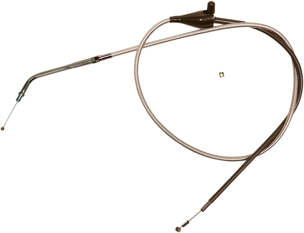 Polished Stainless Steel Braided Throttle/idle Cable Silver, 1, nordicamoto.ro