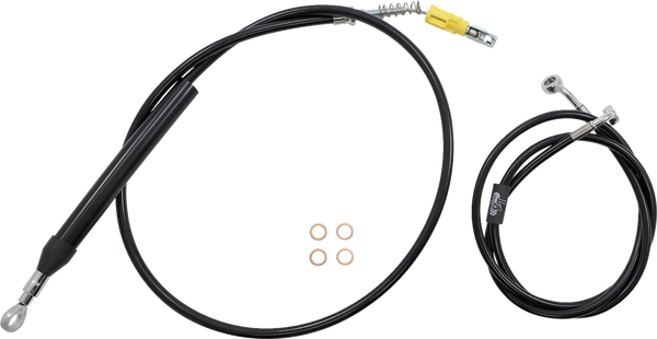Complete Black Vinyl Braided Handlebar Cable/brake Line Kit Black, 2, nordicamoto.ro