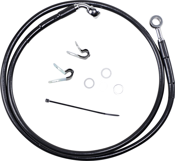 Extended Length Black Vinyl Brake Line Kit Black Oversize [+203 mm (8'')], 1, nordicamoto.ro