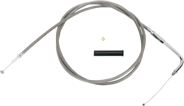 Stainless Braided Throttle Cable Silver, 1, nordicamoto.ro
